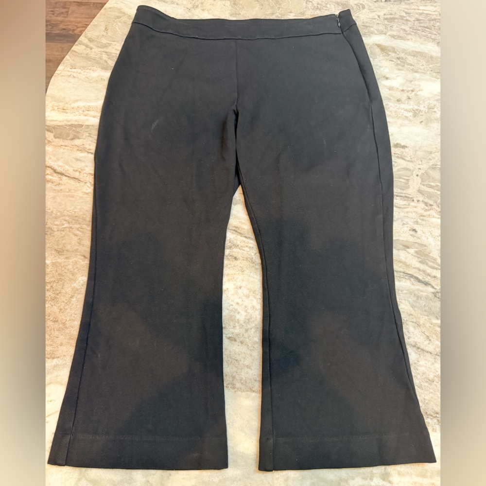 Cabi Black Cropped Knit Pants Women’s Size 14 Pull On Workwear